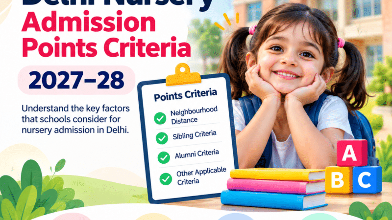 Delhi Nursery Admission Points Criteria 2027–28