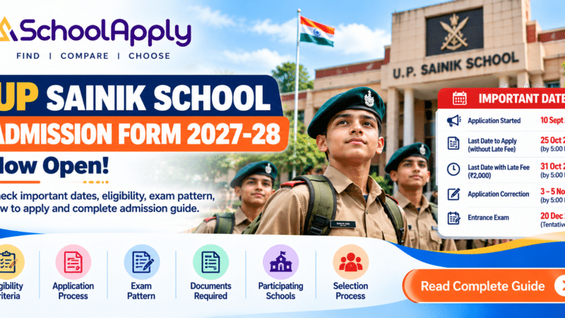 UP Sainik School Admission Form 2027–28: Last Date, Eligibility, Exam Date and How to Apply